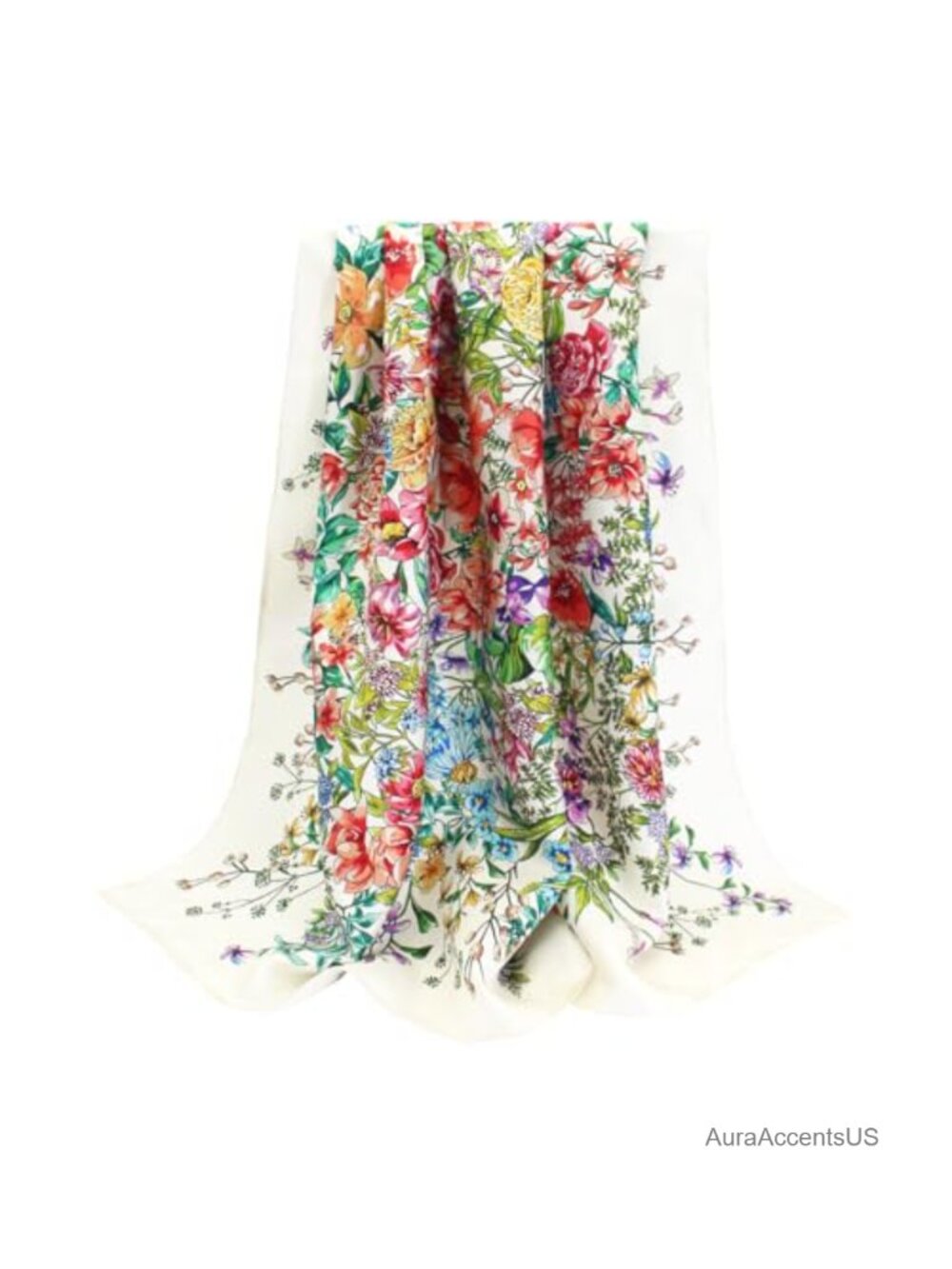 100% Mulberry Silk Scarf 35" Square Hair Wrap Gift Packed